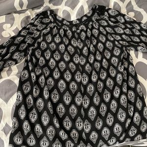 Black and white lace blouse